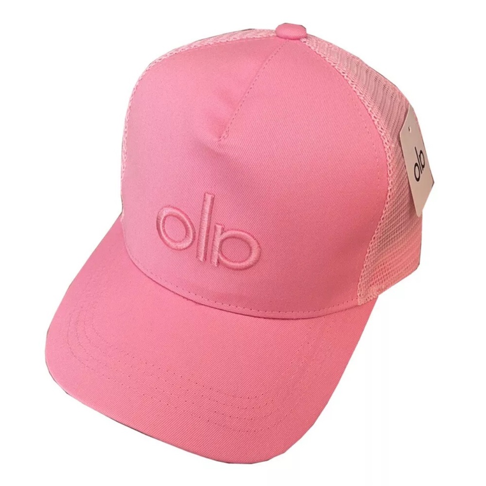 ALO yoga sweet pink district trucker hat cap sold out hotel mesh nwt Baseball - Picture 2 of 4